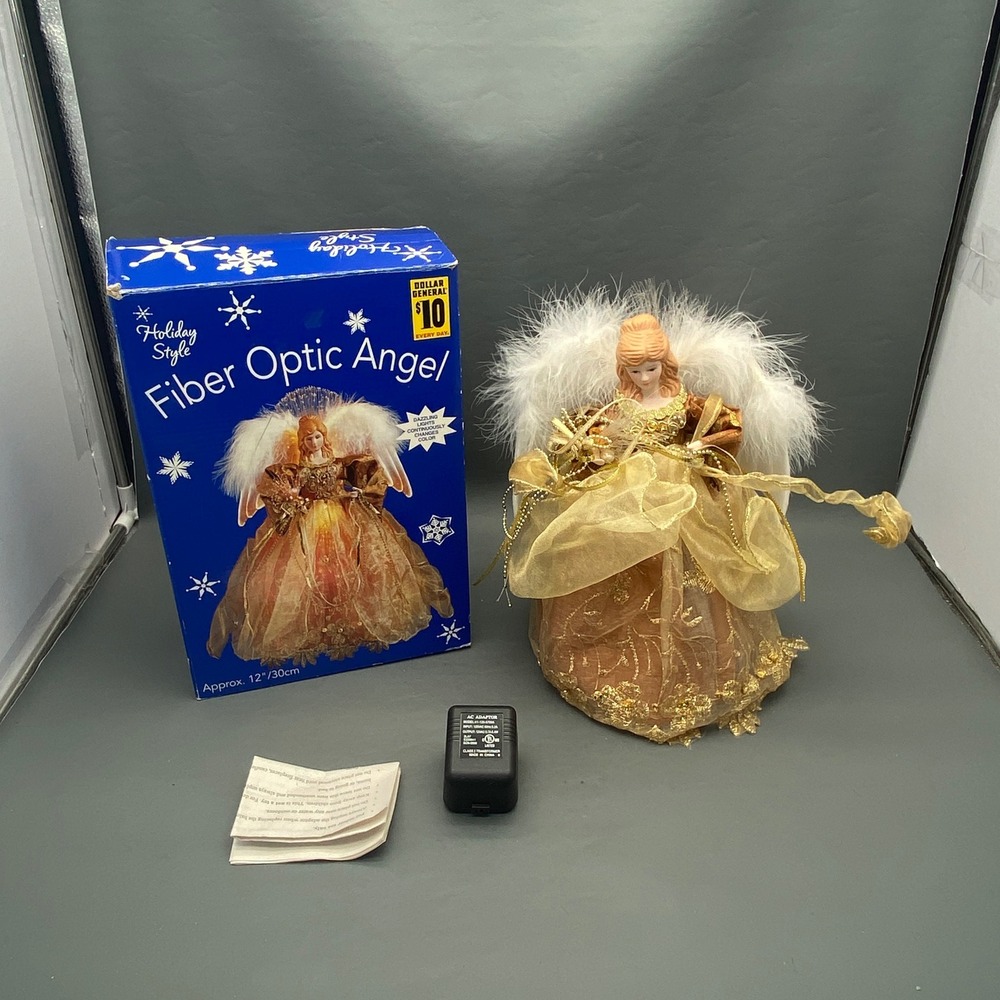 Holiday Style 12" Fiber Optic Angel Dazzling Lights Change Color